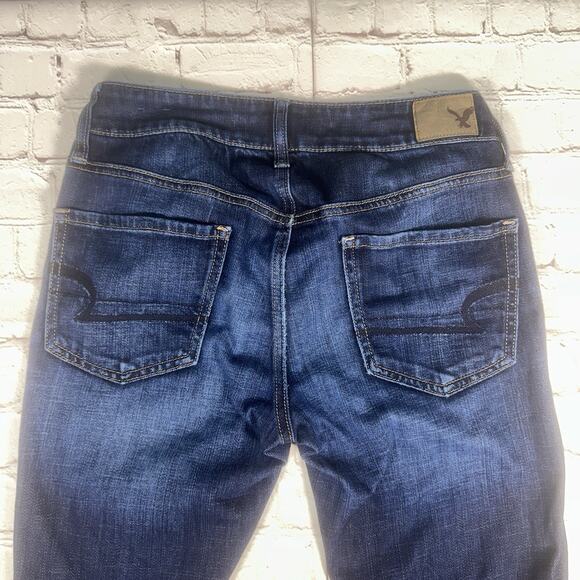 American Eagle Outfitters Tomgirl Distressed Jeans Women’s 00 Regular Blue Denim - Picture 3 of 9